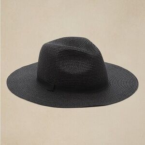 Banana Republic Factory Black Wide-Brim Straw Fedora